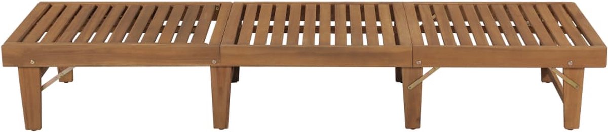 Vidaxl Ligbed Inklapbaar Met Kussen Massief Acaciahout - Bruin