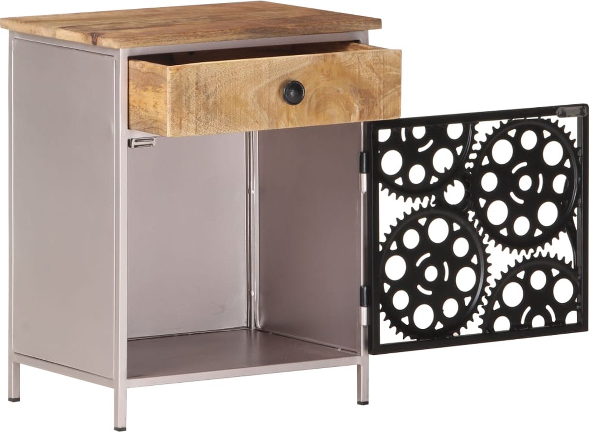 Vidaxl Nachtkastje 40x30x50 Cm Ruw Mangohout - Bruin