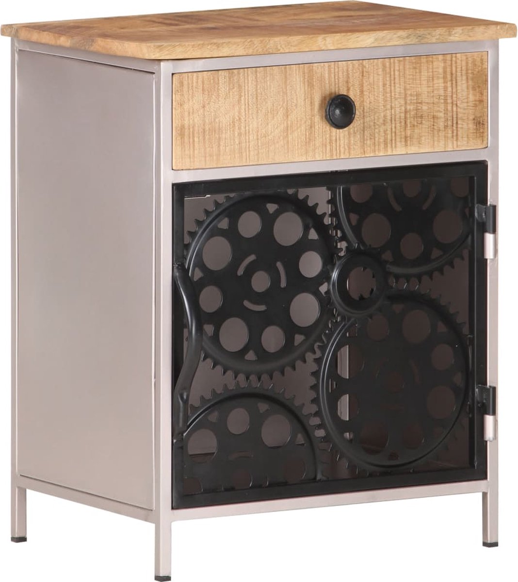 Vidaxl Nachtkastje 40x30x50 Cm Ruw Mangohout - Bruin