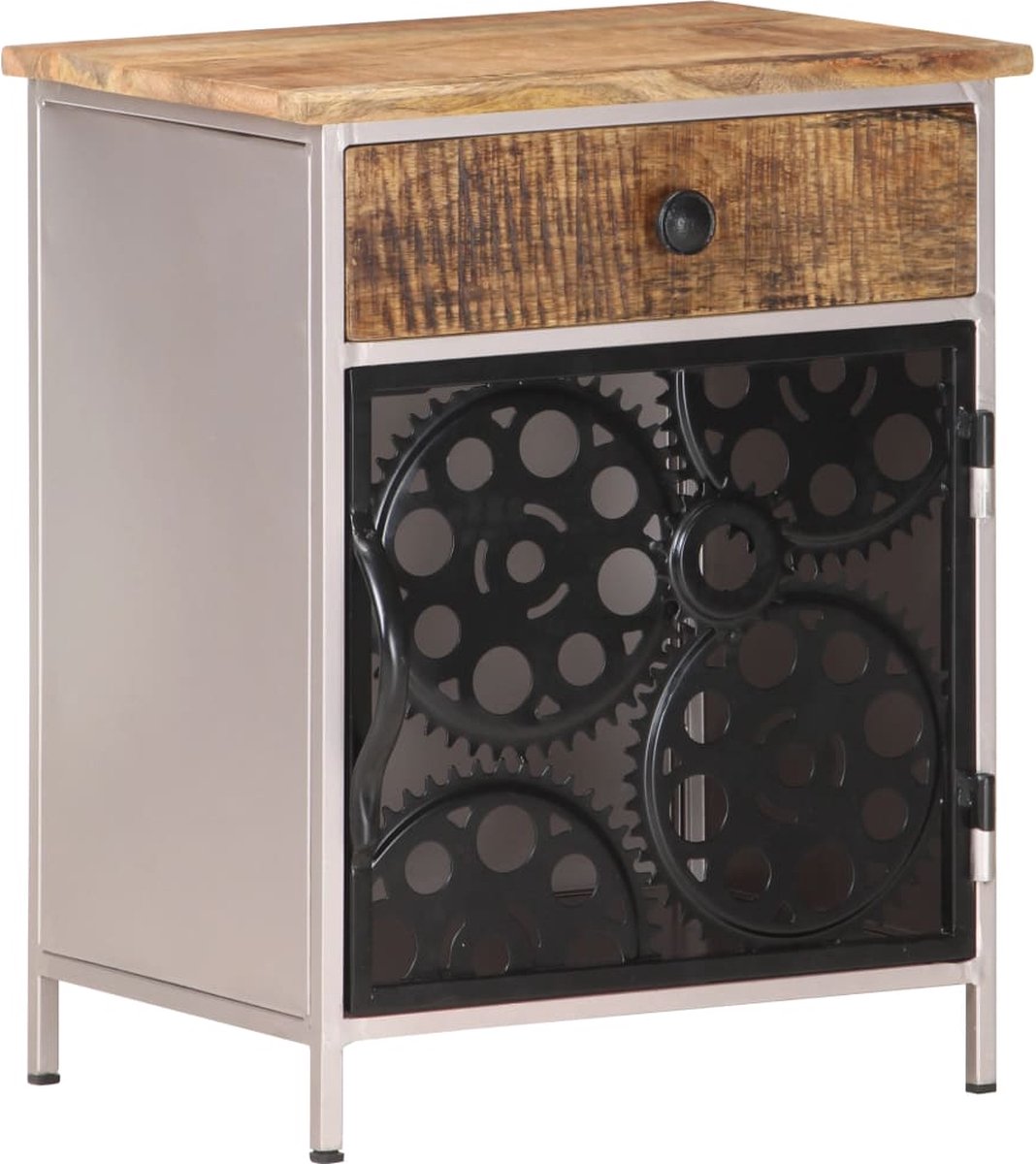 Vidaxl Nachtkastje 40x30x50 Cm Ruw Mangohout - Bruin