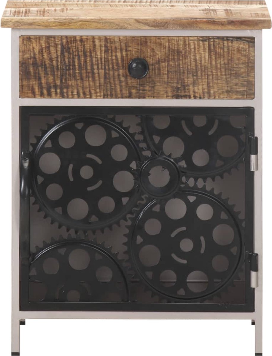 Vidaxl Nachtkastje 40x30x50 Cm Ruw Mangohout - Bruin