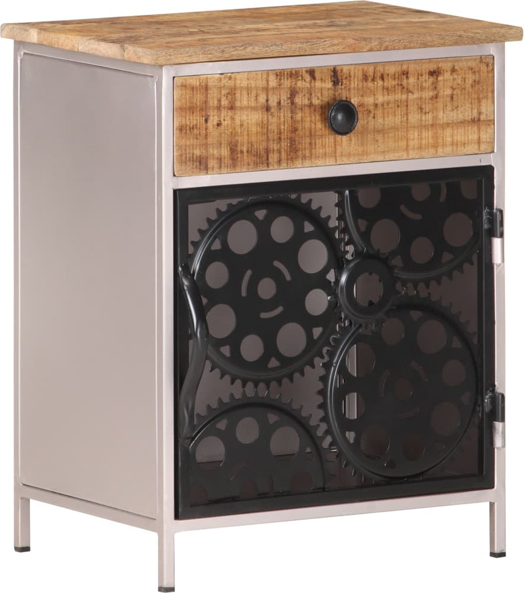 Vidaxl Nachtkastje 40x30x50 Cm Ruw Mangohout - Bruin