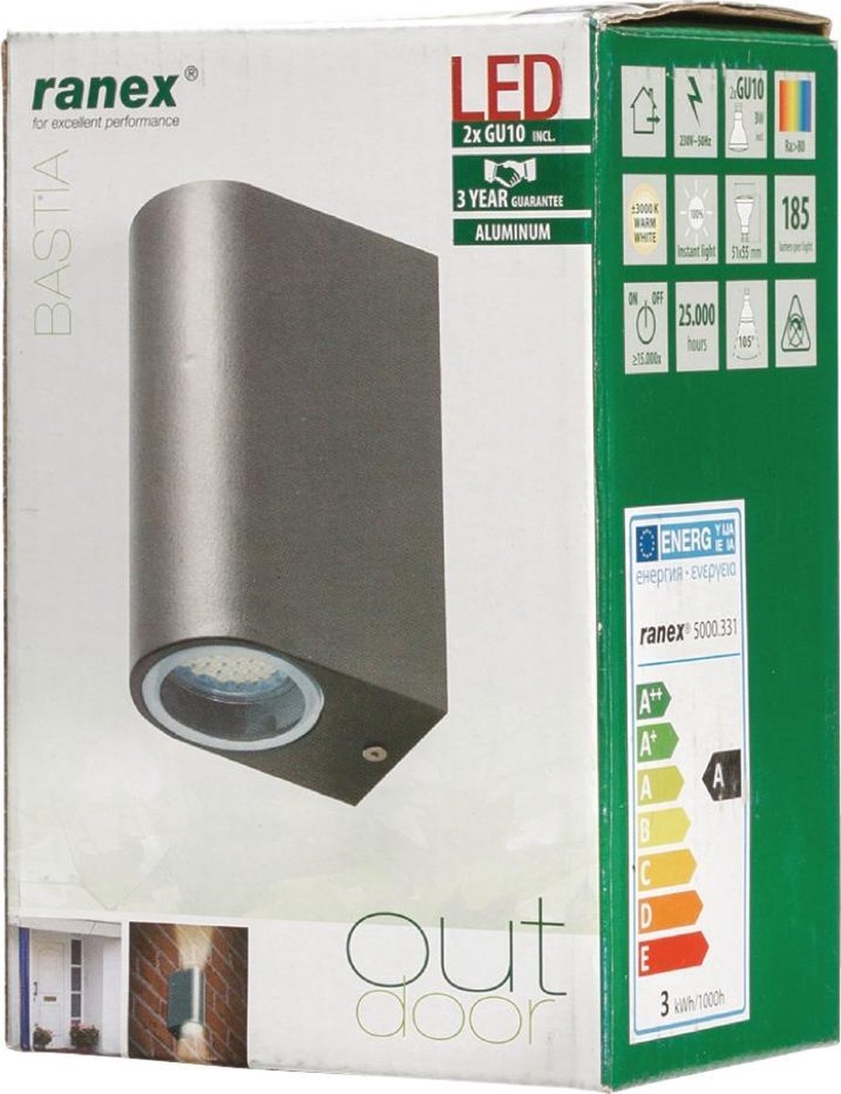 Ranex Omhoog/omlaag Led-wandlamp 6 W 5000.331 - Grijs