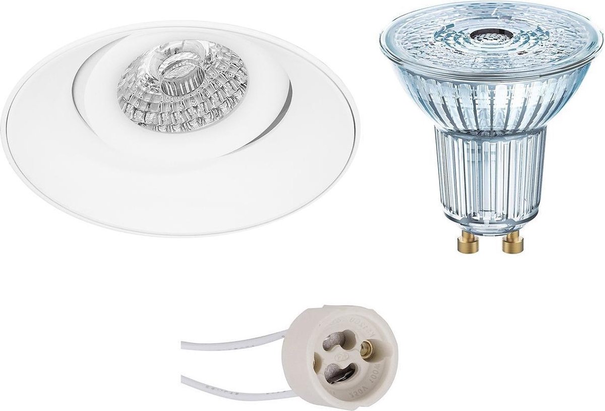 Osram - Led Spot Set - Parathom Par16 930 36d - Pragmi Nivas Pro - Gu10 Fitting - Dimbaar - Inbouw Rond - Mat - 3.7w - Wit