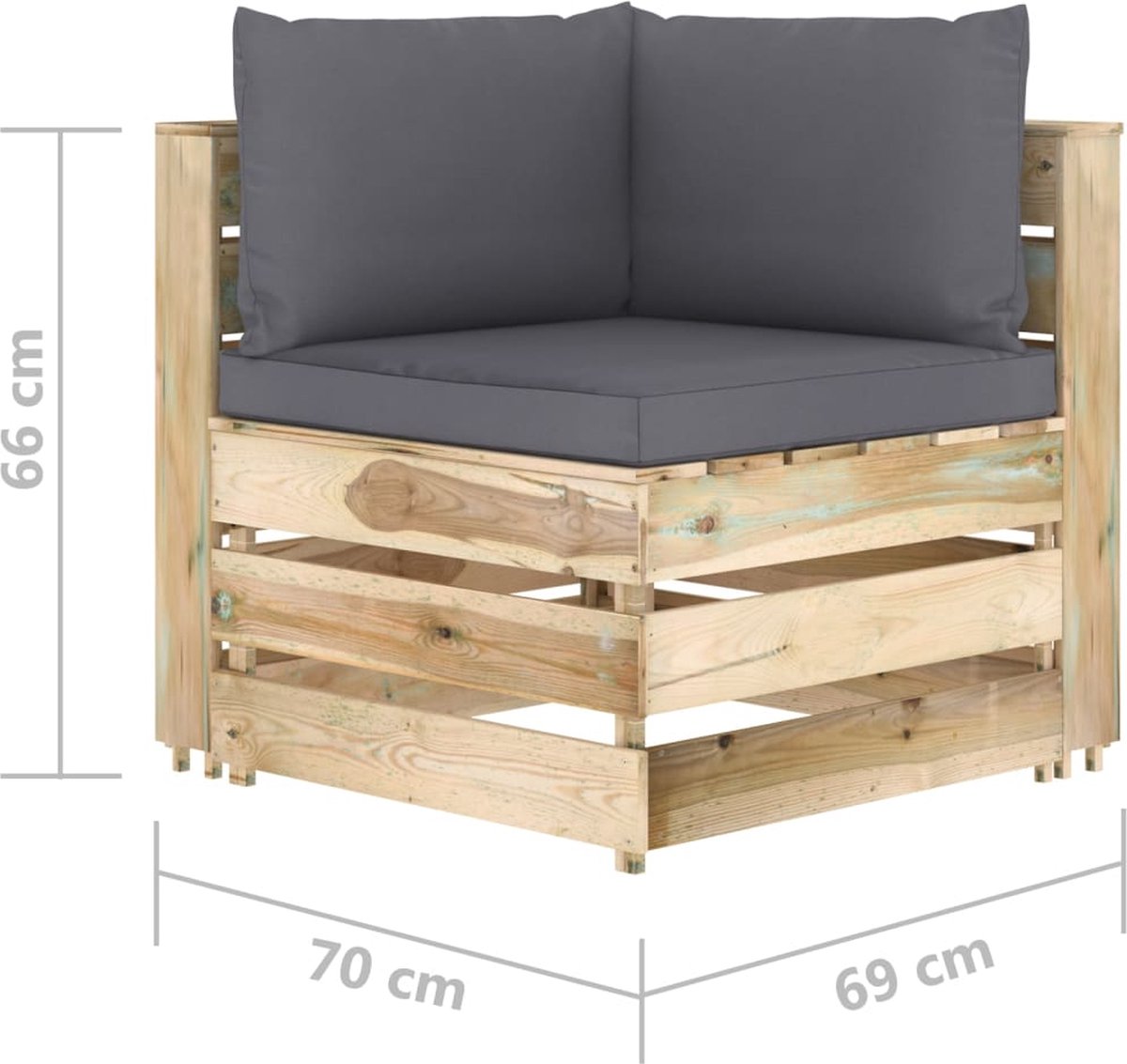 Vidaxl 5-delige Loungeset Met Kussens Geïmpregneerd Hout - Groen