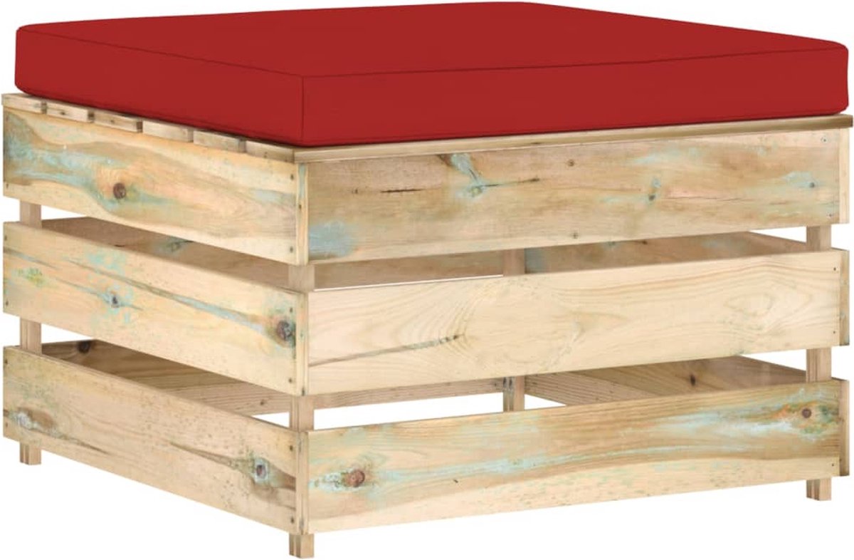 Vidaxl 5-delige Loungeset Met Kussens Geïmpregneerd Hout - Rood