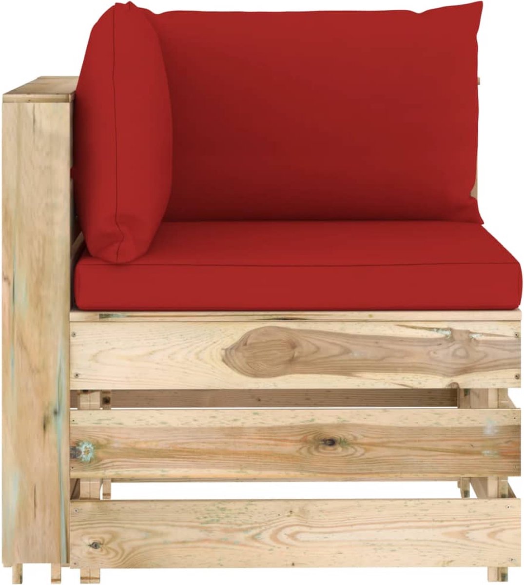 Vidaxl 5-delige Loungeset Met Kussens Geïmpregneerd Hout - Rood