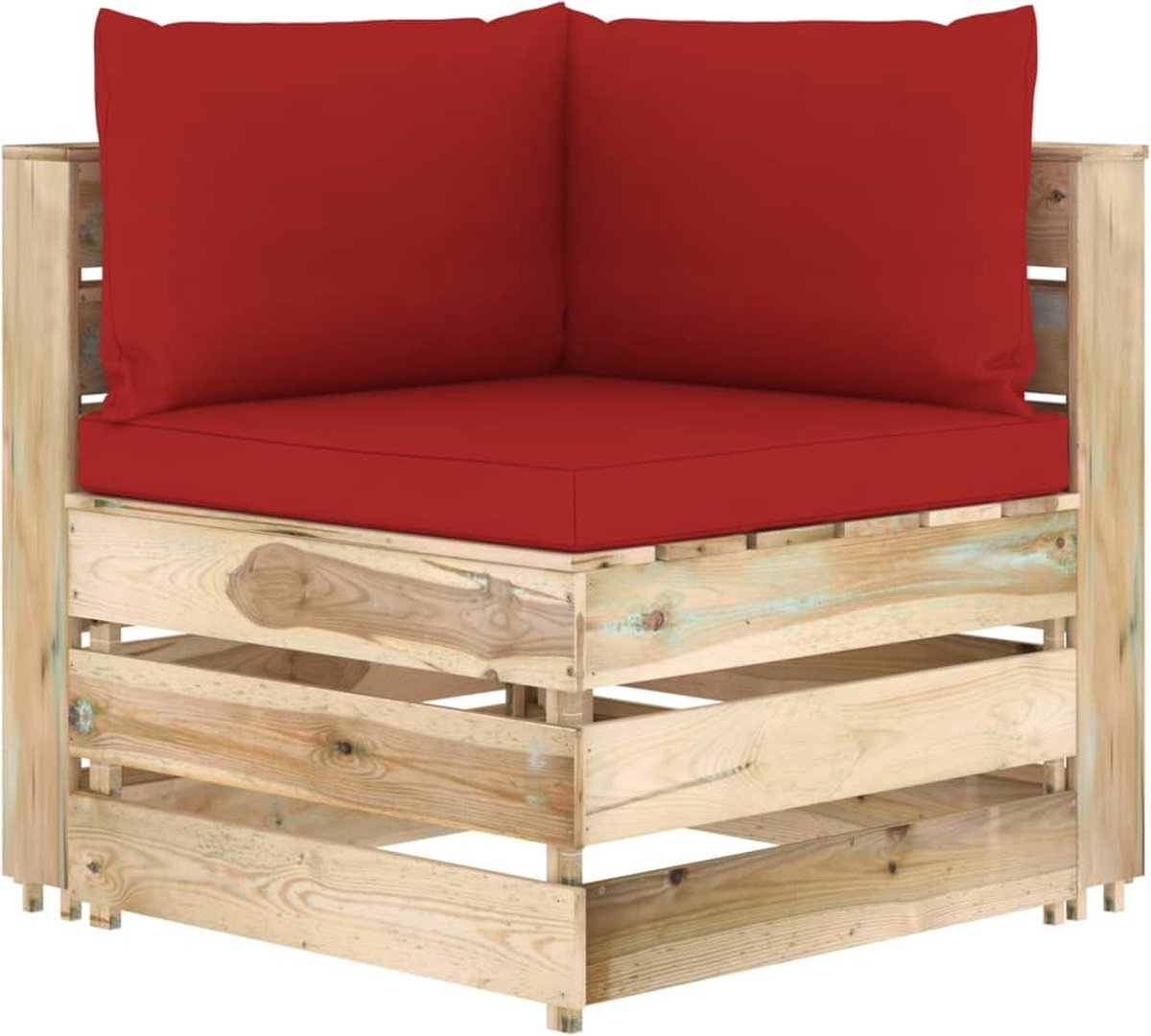 Vidaxl 5-delige Loungeset Met Kussens Geïmpregneerd Hout - Rood