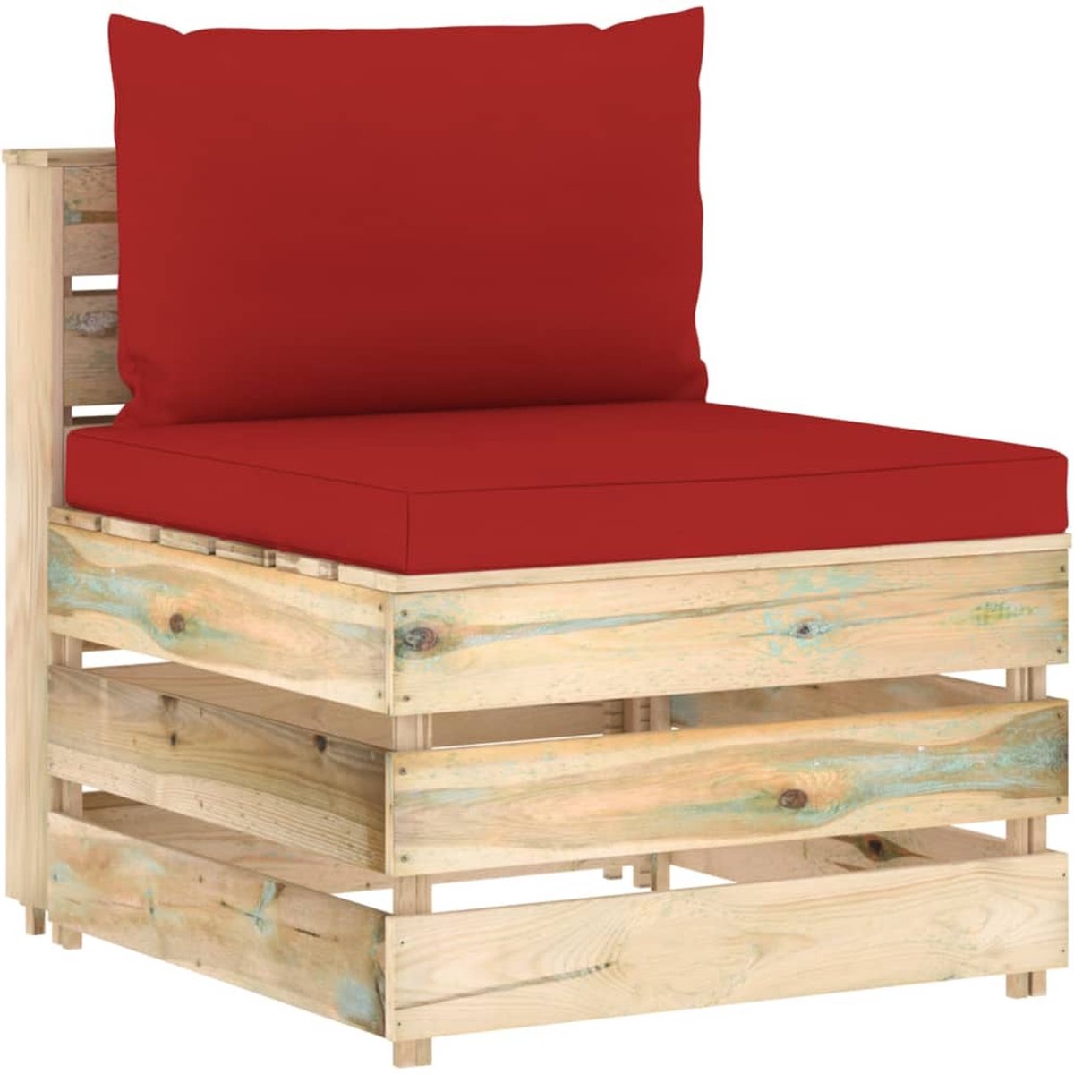Vidaxl 5-delige Loungeset Met Kussens Geïmpregneerd Hout - Rood