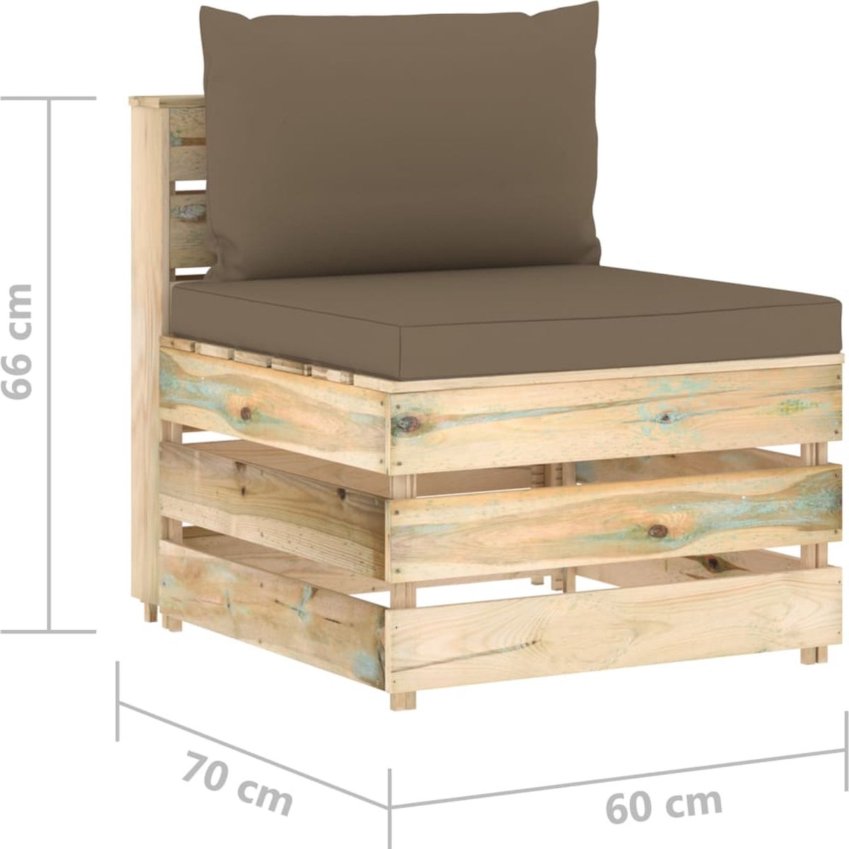 Vidaxl 5-delige Loungeset Met Kussens Geïmpregneerd Hout - Bruin