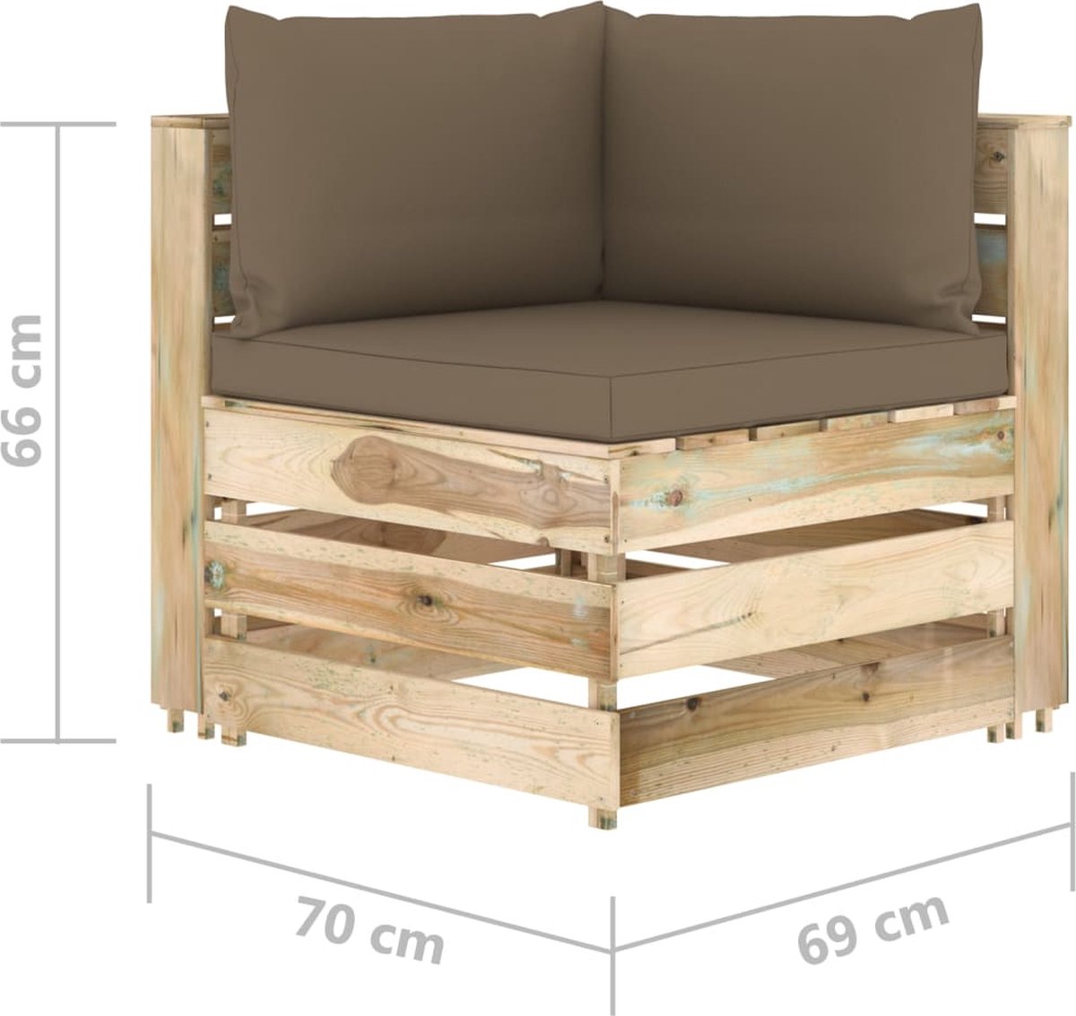Vidaxl 5-delige Loungeset Met Kussens Geïmpregneerd Hout - Bruin