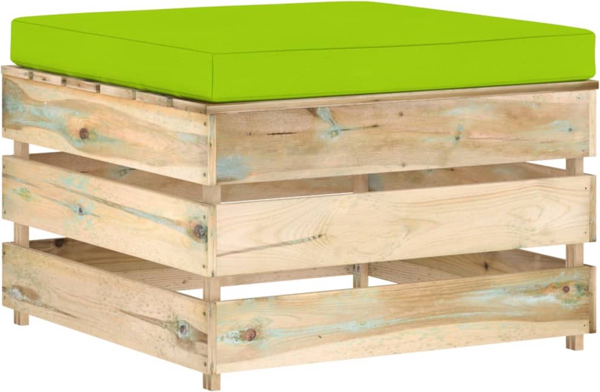 Vidaxl 10-delige Loungeset Met Kussens Geïmpregneerd Hout - Groen