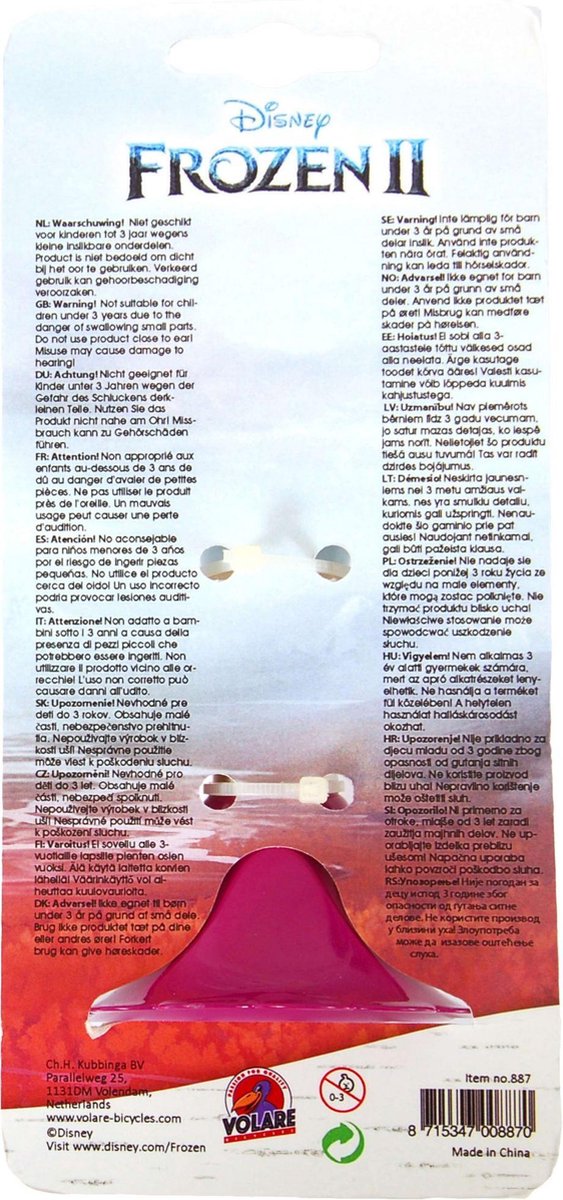 Volare Disney Frozen 2 Fietstoeter 20 Cm Licht/ - Blauw