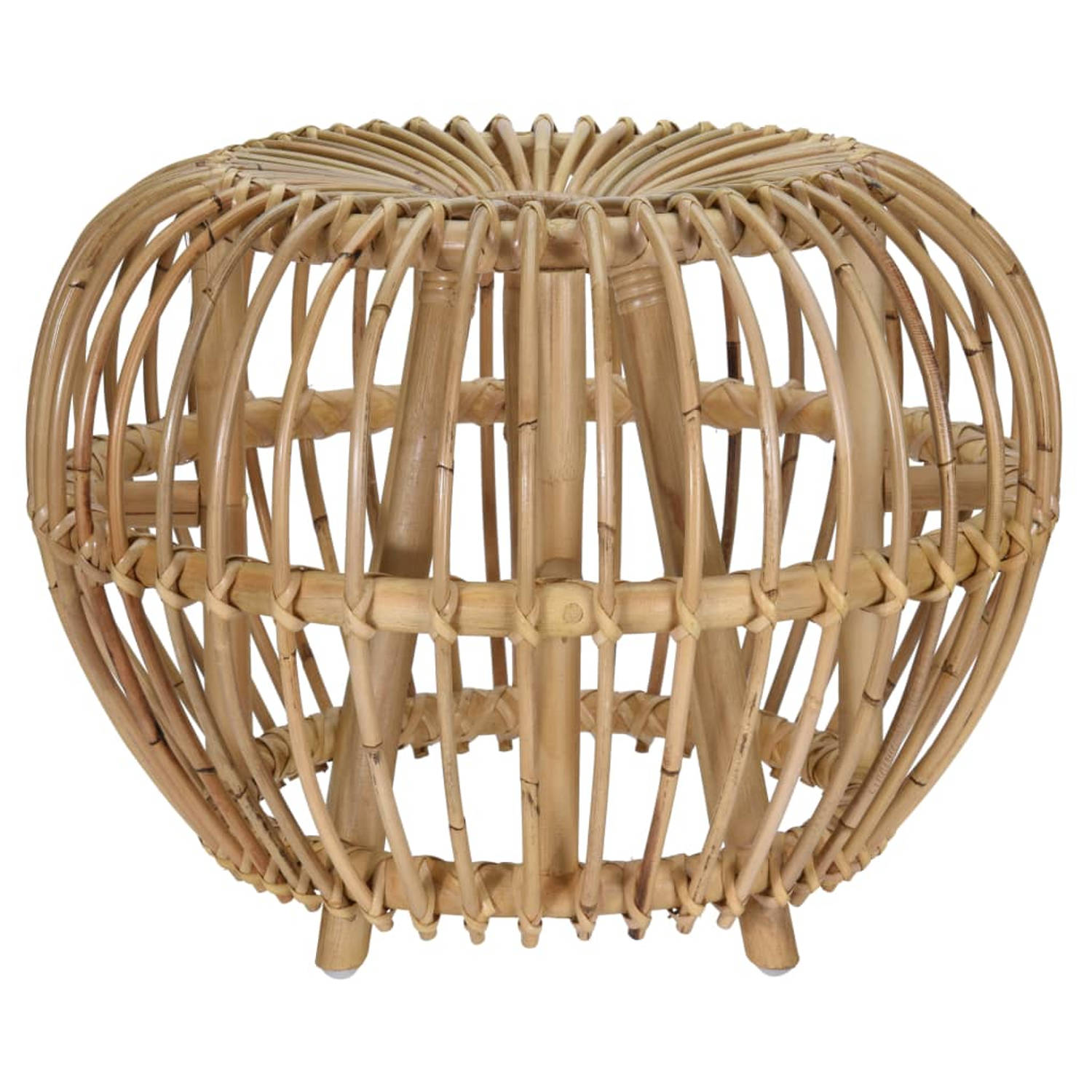 Home&Styling Kruk Brussel Kubu Rattan Natuurlijk - Bruin