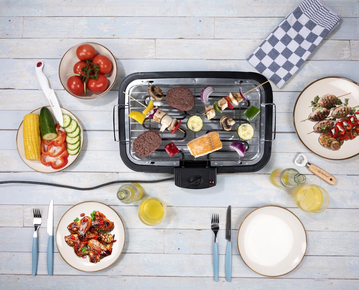 Alpina Bbq - Elektrisch - 2-in-1 - Binnen En Buiten - 2000w - Zwart