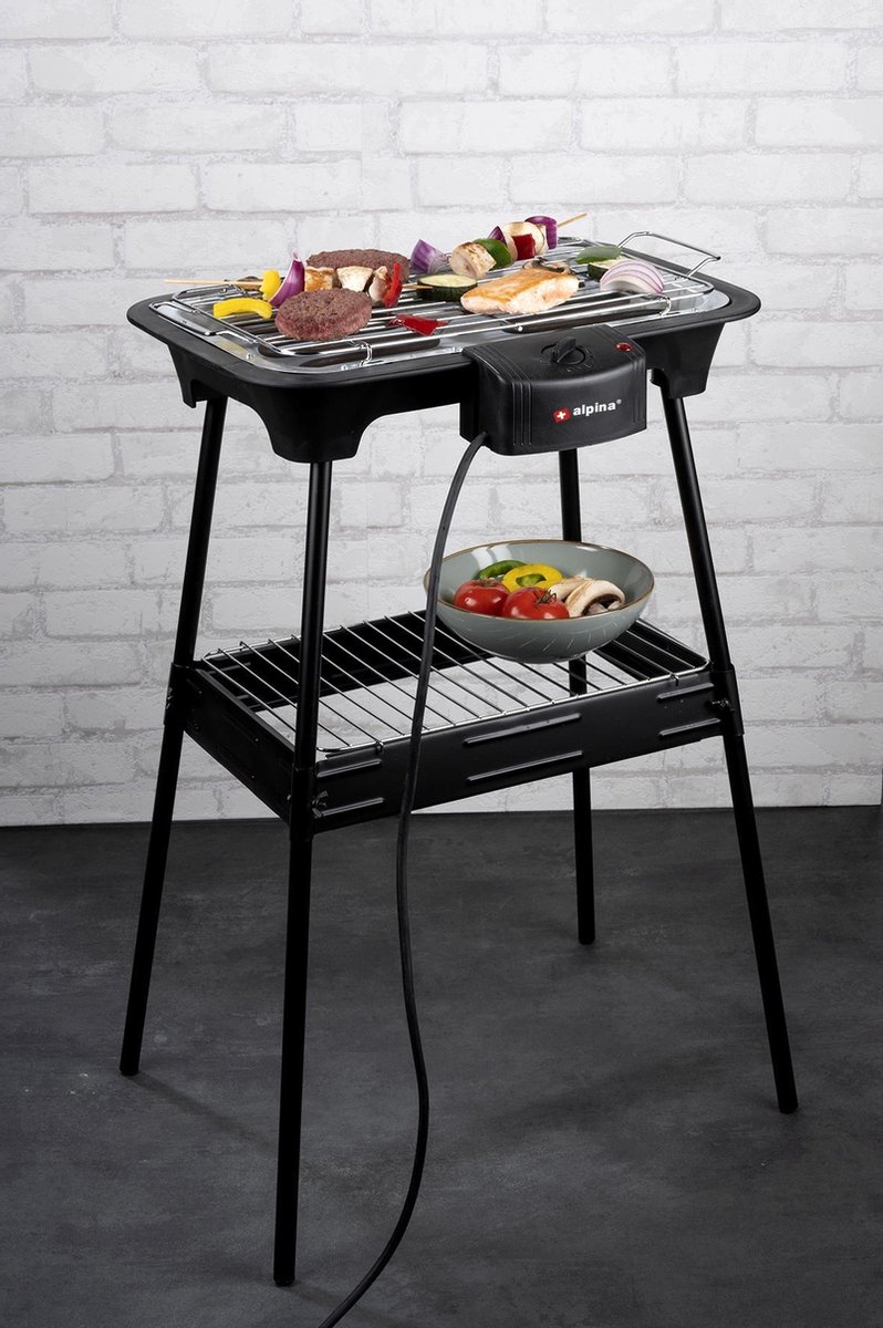 Alpina Bbq - Elektrisch - 2-in-1 - Binnen En Buiten - 2000w - Zwart