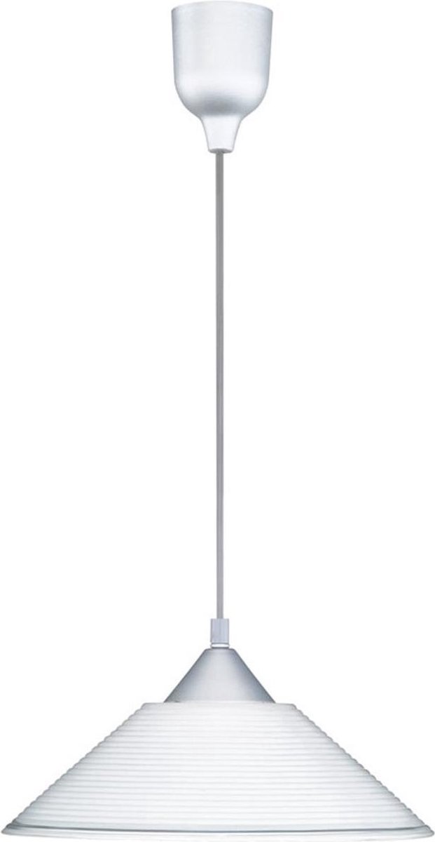BES LED Led Hanglamp - Hangverlichting - Trion Dikon - E27 Fitting - Rond - Aluminium - Kunststof - Wit
