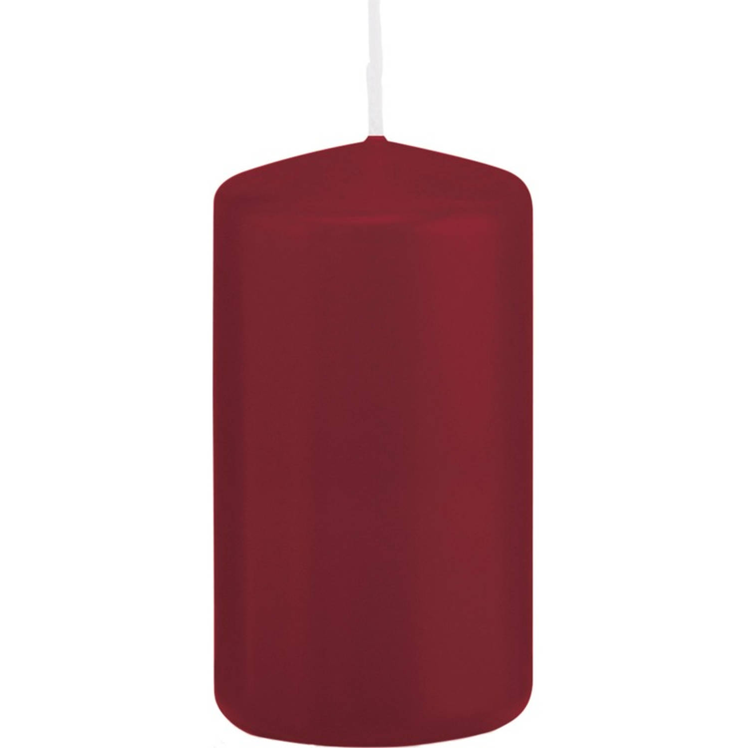 Trend Candles 1x Bordeauxrode Cilinderkaars/stompkaars 6 X 12 Cm 40 Branduren - Geurloze Kaarsen - Woondecoraties - Rood