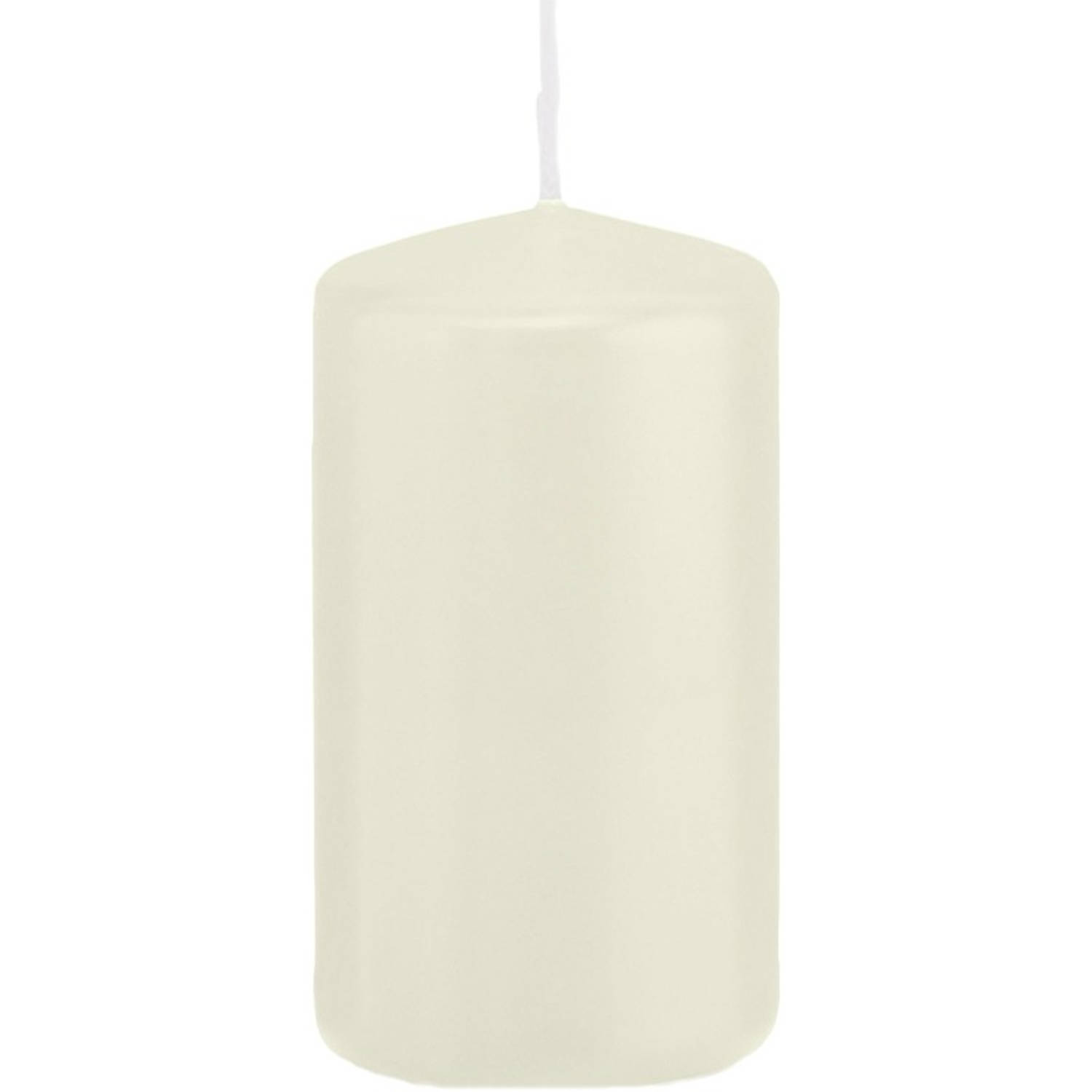 Trend Candles 1x Ivoorte Cilinderkaars/stompkaars 6 X 12 Cm 40 Branduren - Geurloze Kaarsen - Woondecoraties - Wit