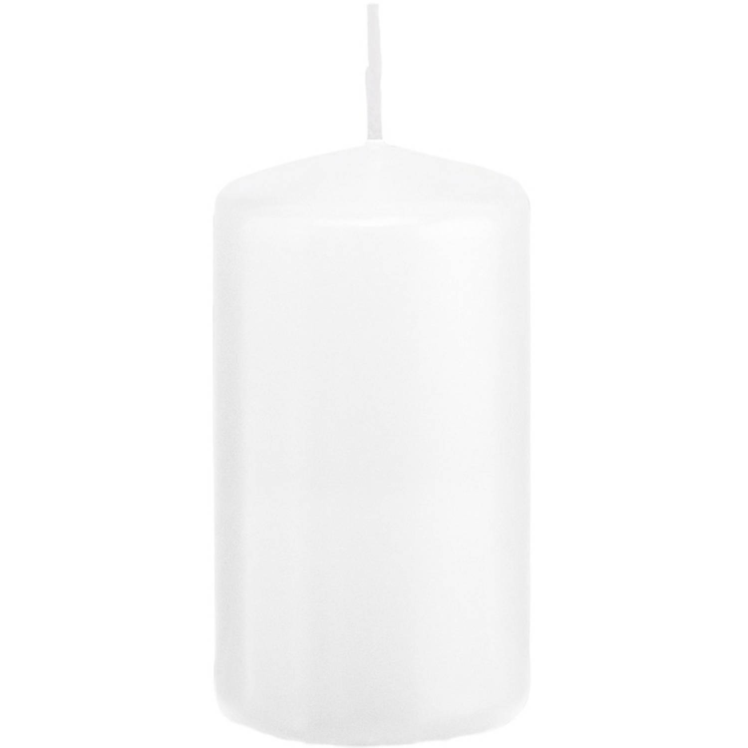 Trend Candles 1xte Cilinderkaars/stompkaars 6 X 12 Cm 40 Branduren - Geurloze Kaarsen - Woondecoraties - Wit