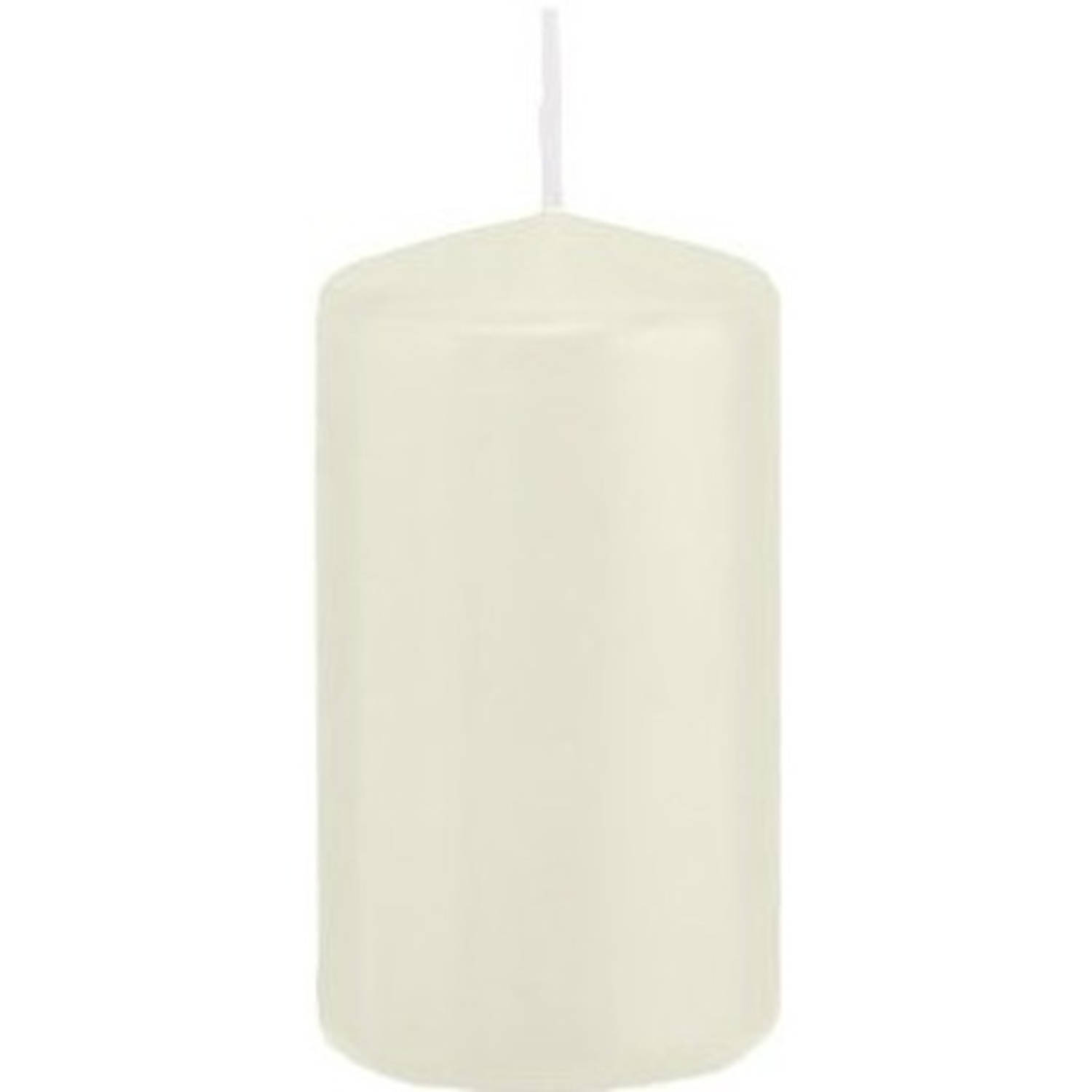 Trend Candles 1x Ivoorte Cilinderkaars/stompkaars 5 X 10 Cm 23 Branduren - Geurloze Kaarsen - Woondecoraties - Wit