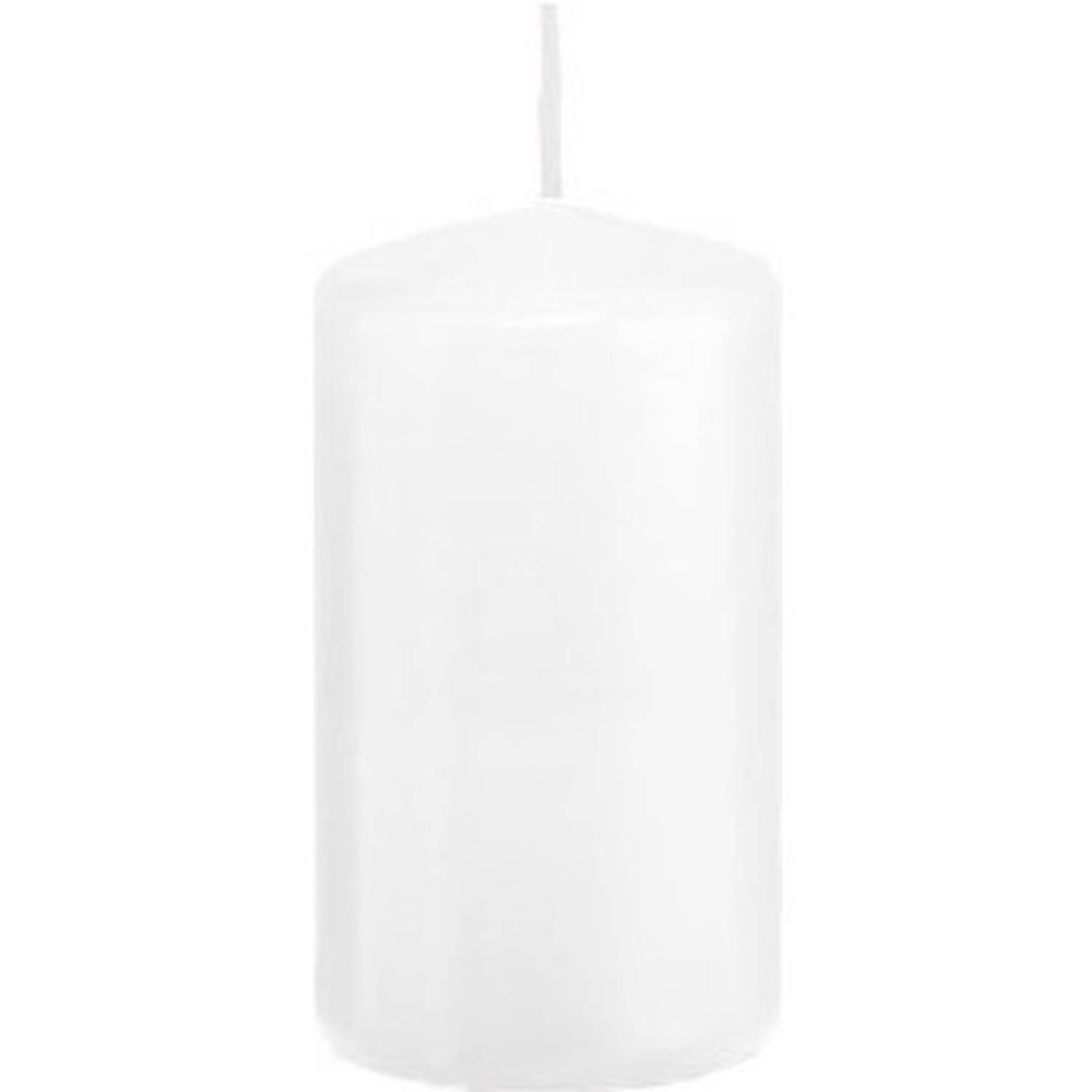 Trend Candles 1xte Cilinderkaars/stompkaars 5 X 10 Cm 23 Branduren - Geurloze Kaarsen - Woondecoraties - Wit