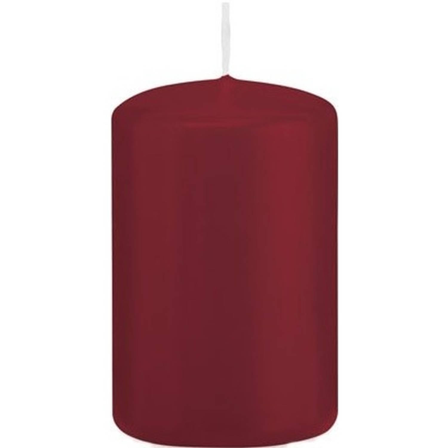 Trend Candles 1x Bordeauxrode Cilinderkaars/stompkaars 5 X 8 Cm 18 Branduren - Geurloze Kaarsen - Woondecoraties - Rood