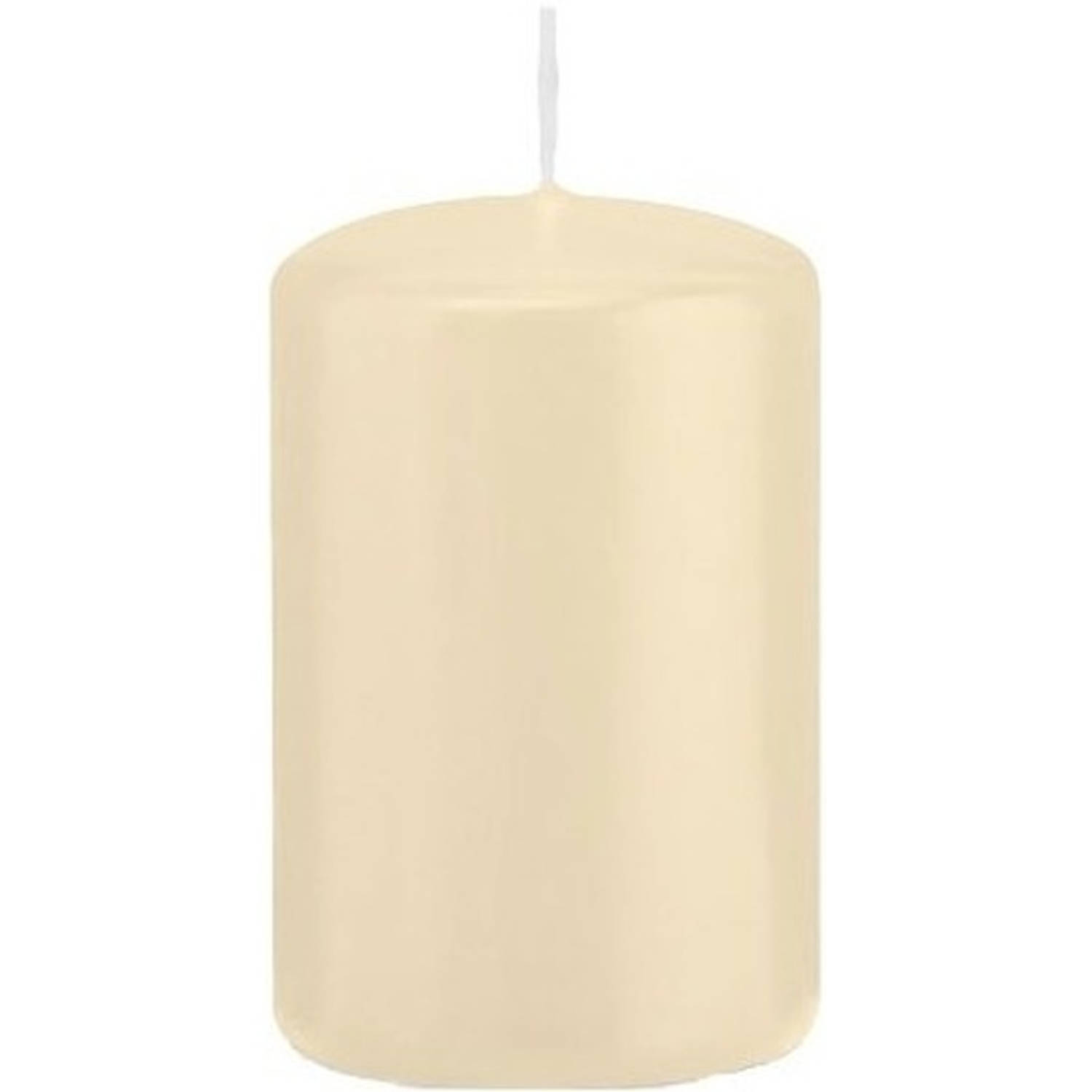 Trend Candles 1x Cremete Cilinderkaars/stompkaars 5 X 8 Cm 18 Branduren - Geurloze Kaarsen - Stompkaarsen - Wit