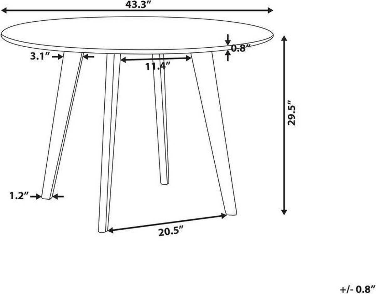 Beliani Mosby - Eettafel--mdf - Grijs