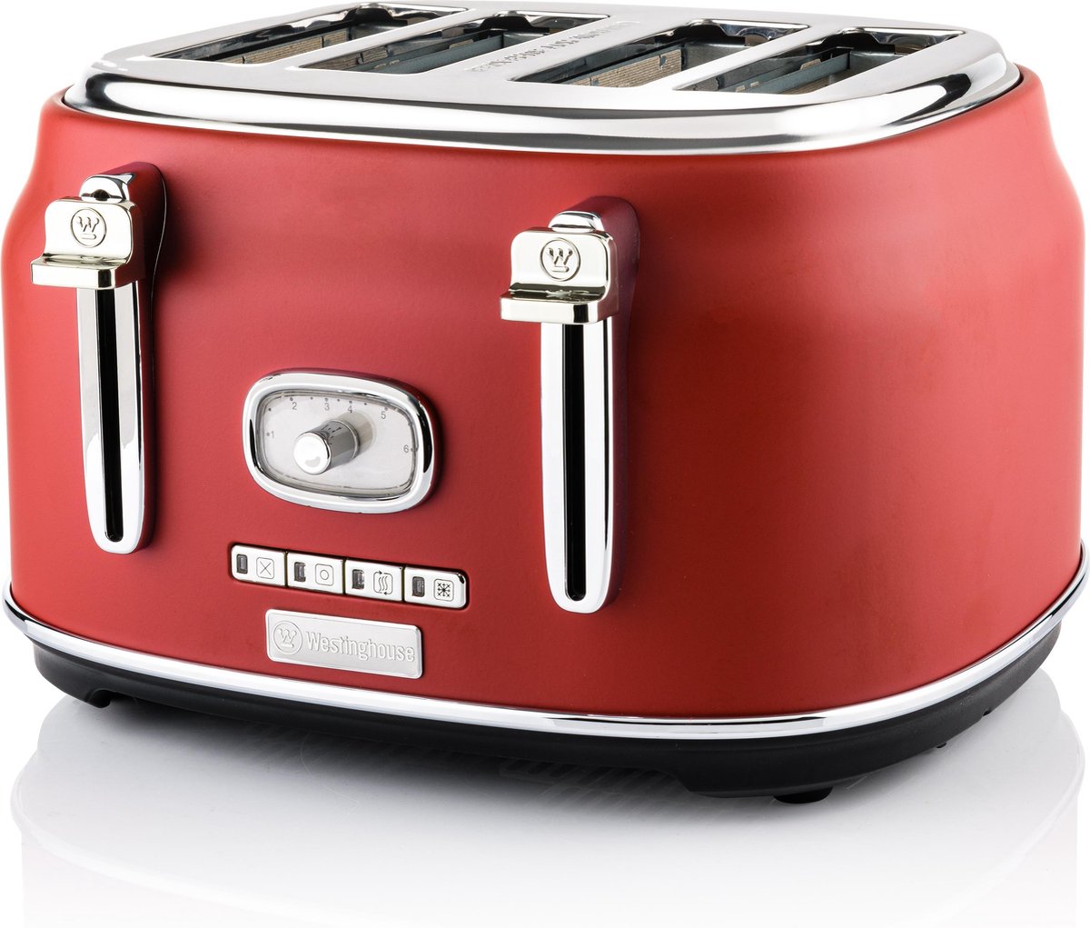 Westinghouse Retro Brooster - 4 Slice Toaster - - Rood