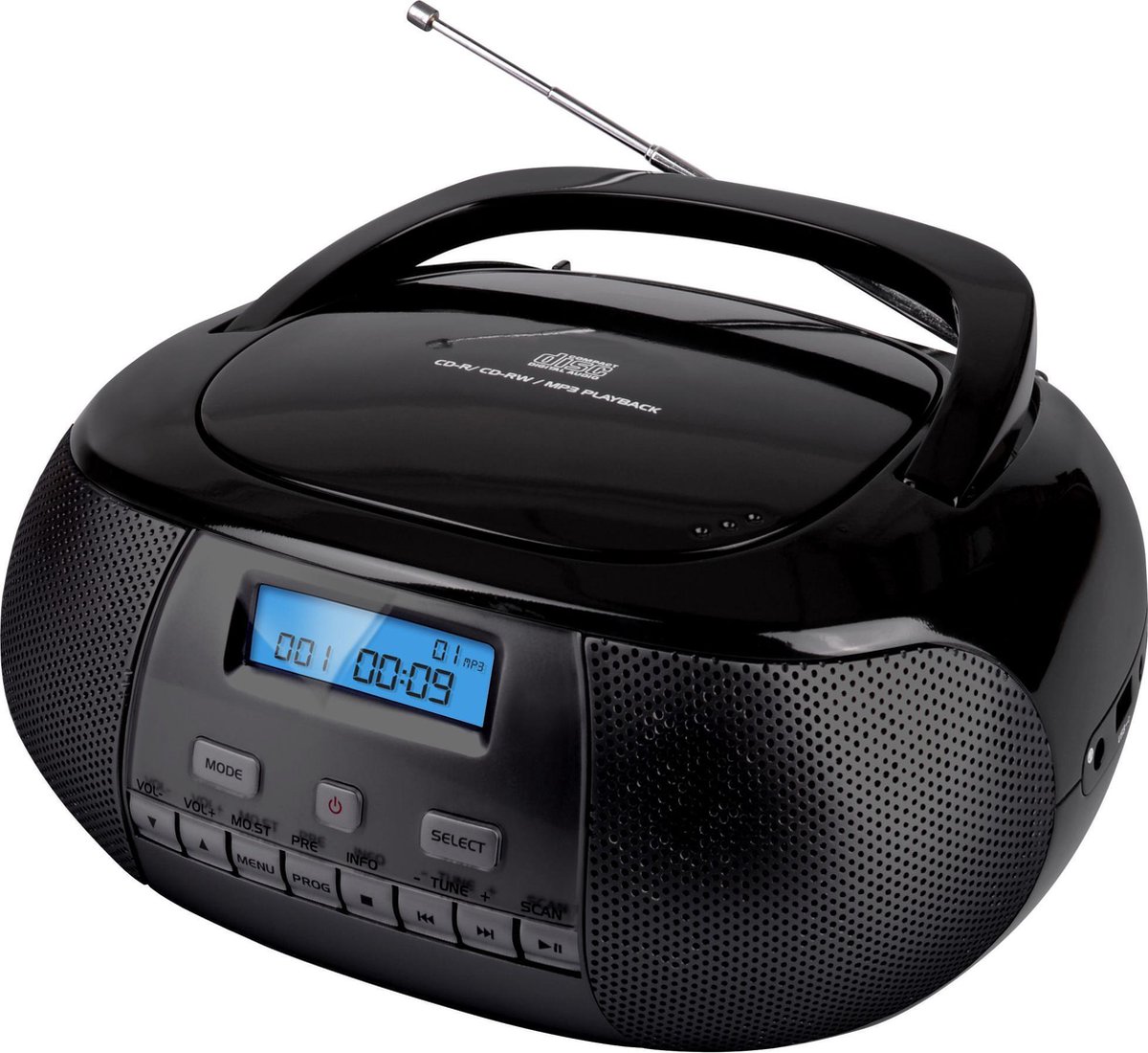 Nikkei - Nprd58bk - Portable Dab+ Radio/cd-speler Met Usb-poort - - Zwart