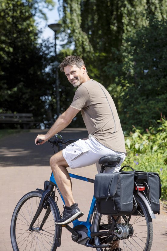 New Looxs Dubbele Fietstas Nova Detachable 32 Liter - Zwart