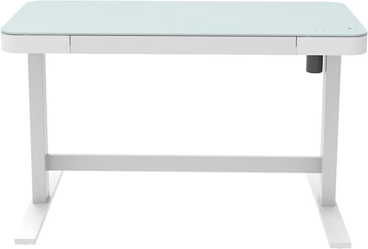 IVOL Elektrisch Verstelbare Thuiswerkplek - Bureau Glas - 120x60 Cm - Wit