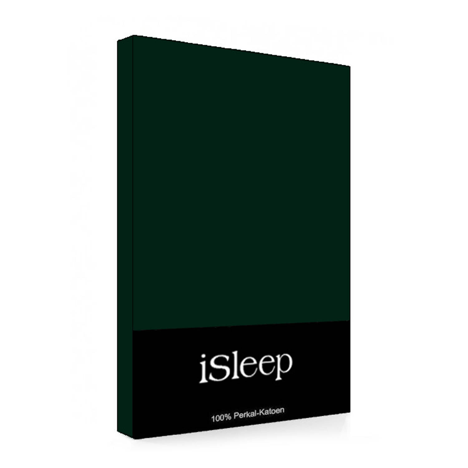 iSleep Hoeslaken Perkal Katoen - Donker - 90x200 - Groen