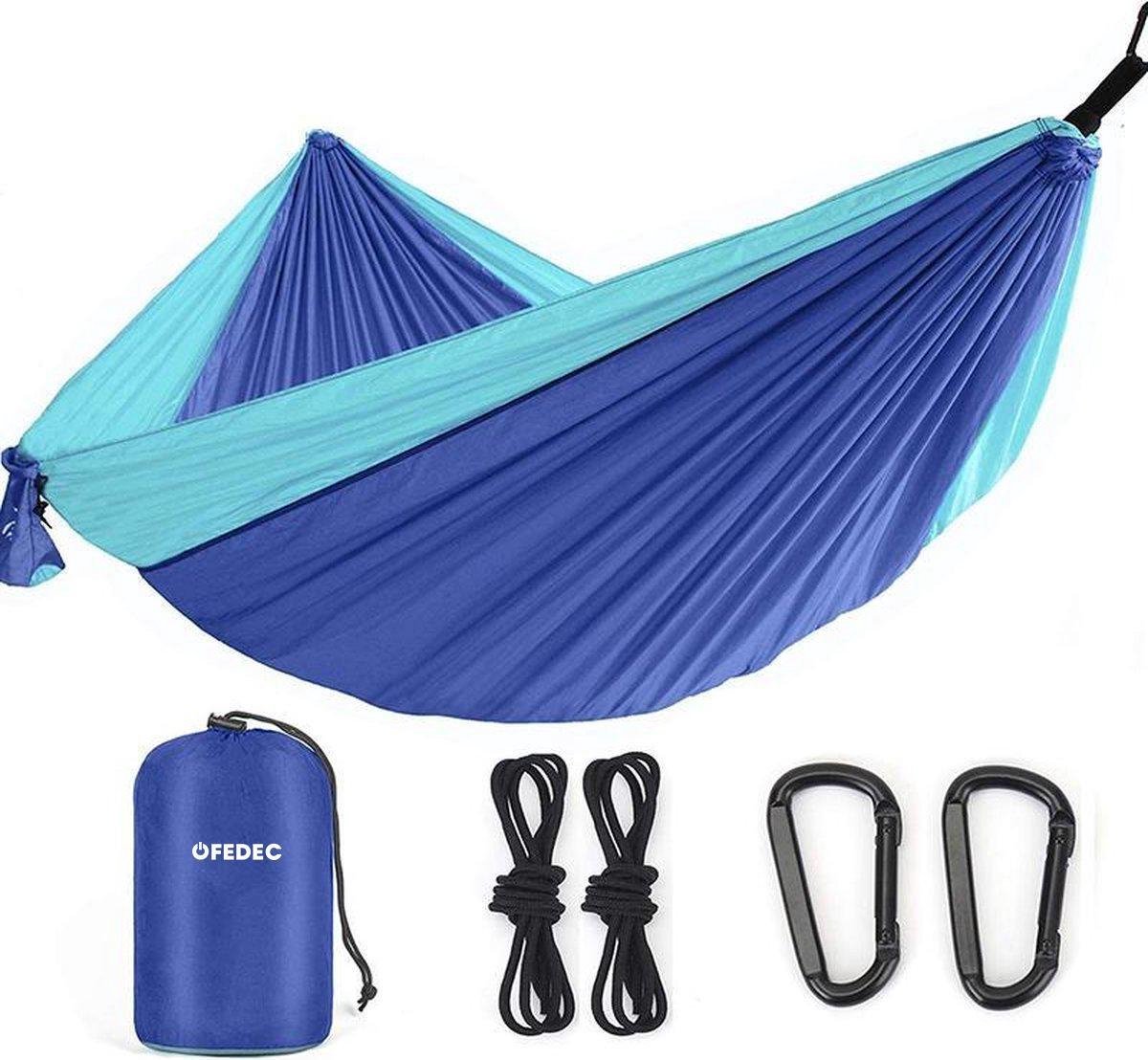 Fedec Travel Hangmat - Ultra Licht - Inclusief Handige Opbergzak - - Blauw