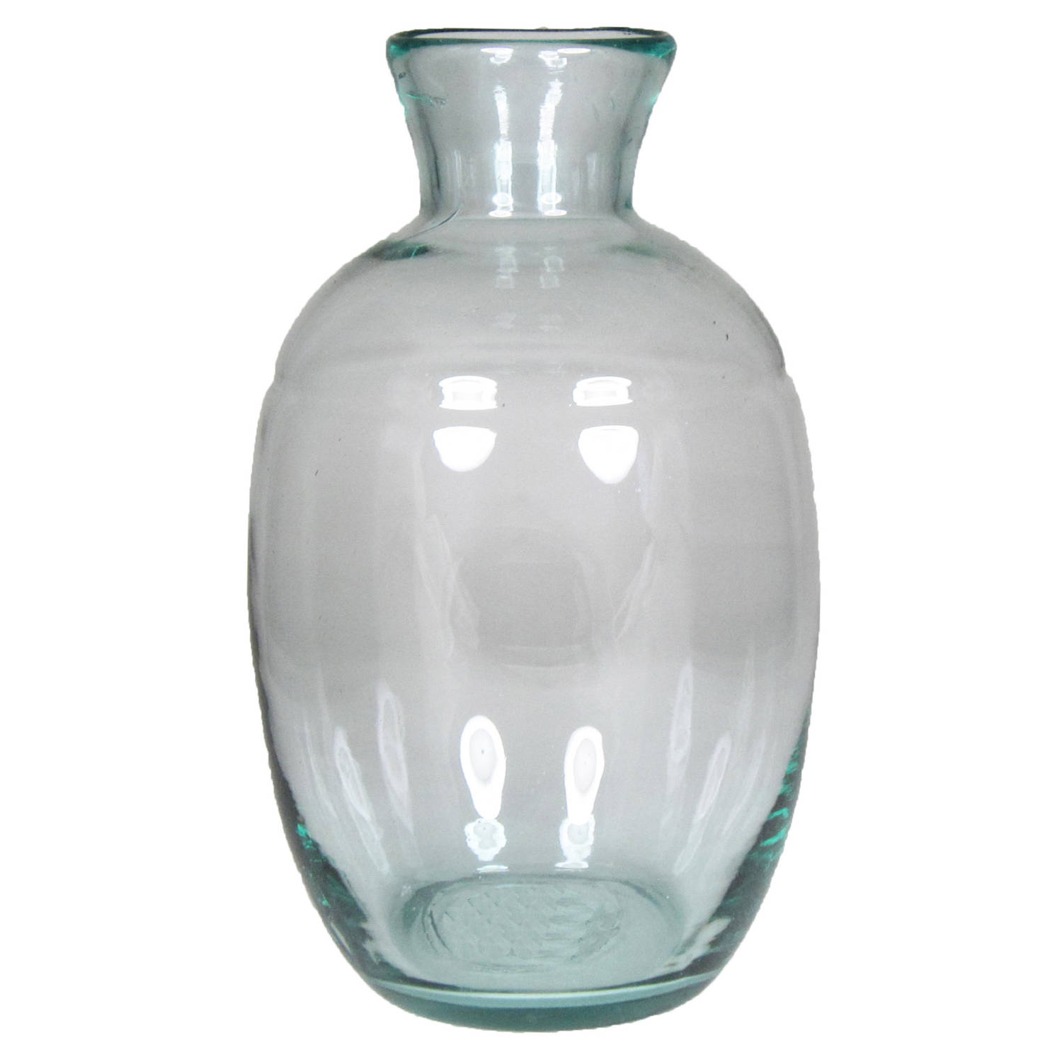 Eco Bloemenvaas/vazen Van Glas Met Diameter 18 Cm En Hoogte 29.5 Cm - Voor Binnen Gebruik