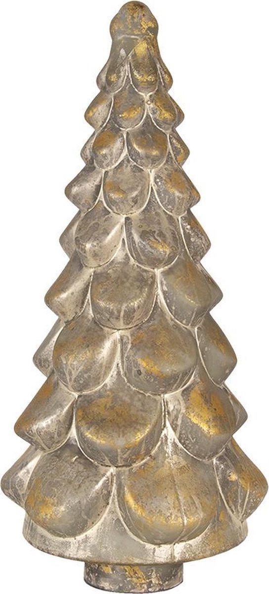 Clayre & Eef Decoratie Kerstboom Ø 24x51cm - Goud