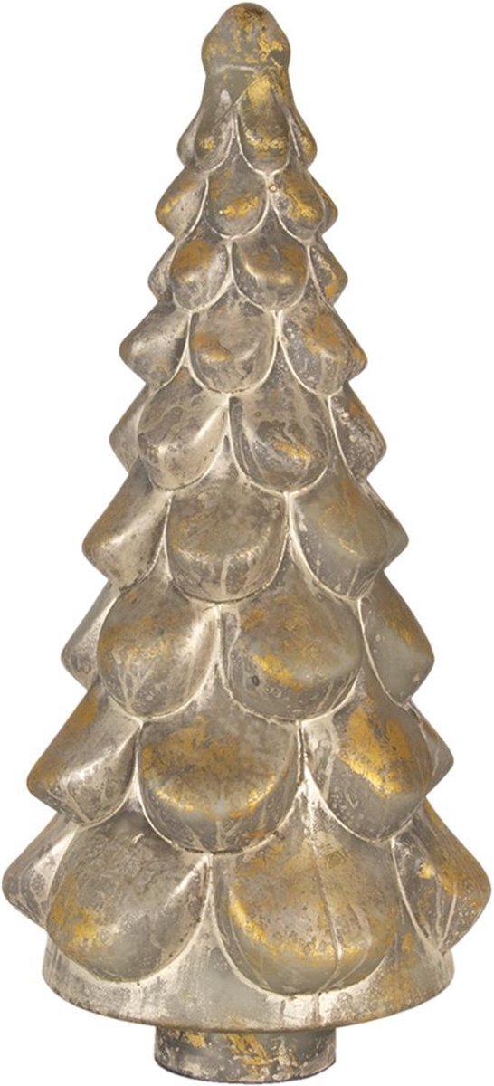 Clayre & Eef Decoratie Kerstboom Ø 24x51cm - Goud