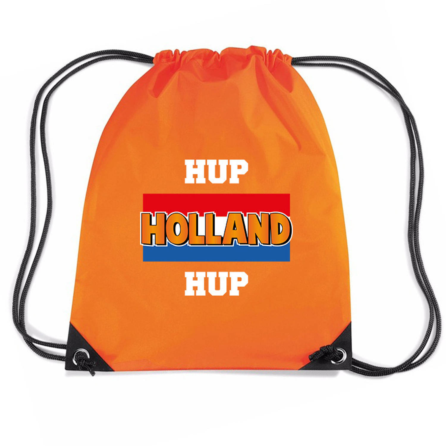 Bellatio Decorations Hup Holland Hup Rugzakje - Nylon Sporttas Met Rijgkoord - Nederland Supporter - Ek/ Wk Voetbal / Koningsdag - Oranje