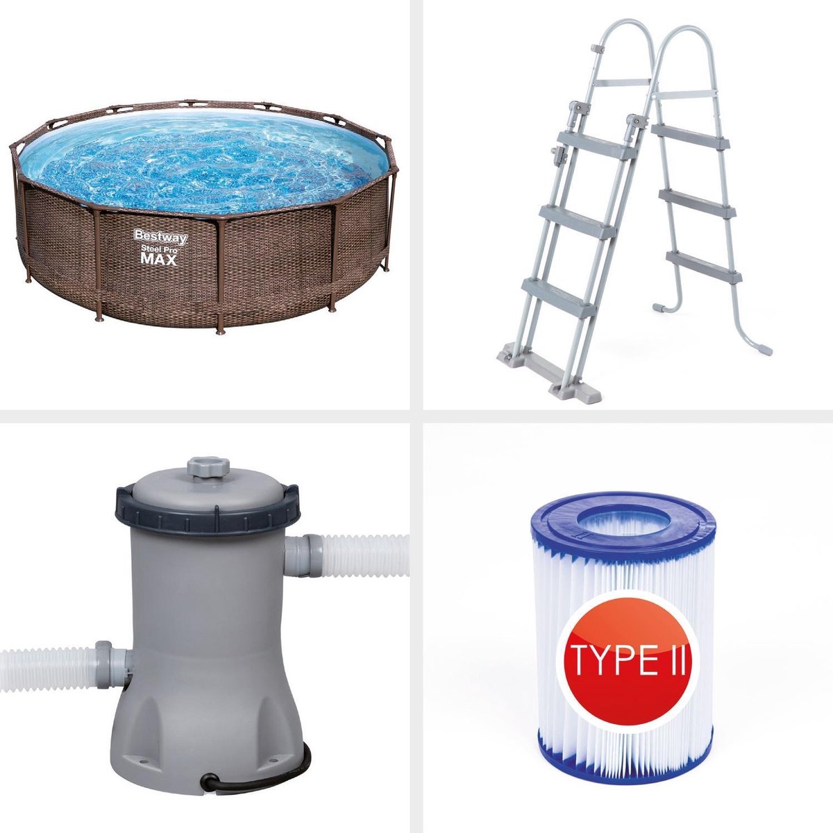 Bestway Zwembad Steel Pro Max Rotan 366 Cm - Bruin