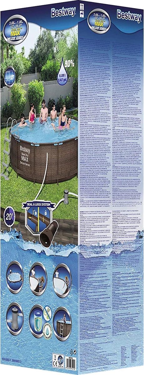 Bestway Zwembad Steel Pro Max Rotan 366 Cm - Bruin