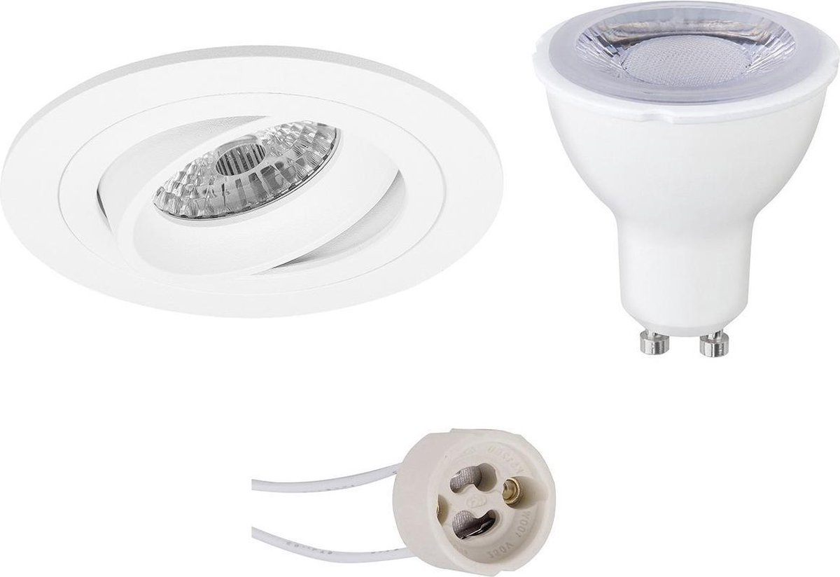 BES LED Led Spot Set - Pragmi Aerony Pro - Gu10 Fitting - Dimbaar - Inbouw Rond - Mat - 6w - Natuurlijk 4200k - - Wit