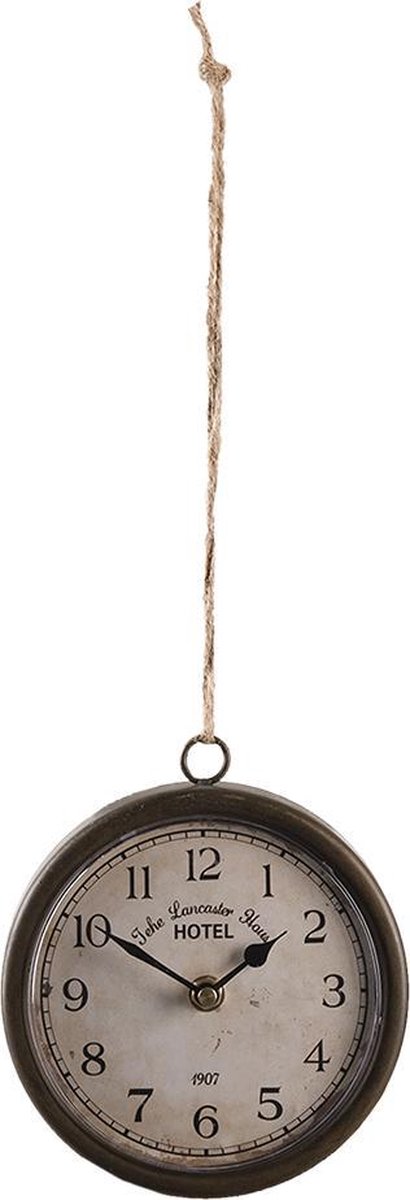 Clayre & Eef Tafelklok Met Kalender 23x12x39cm - Zwart