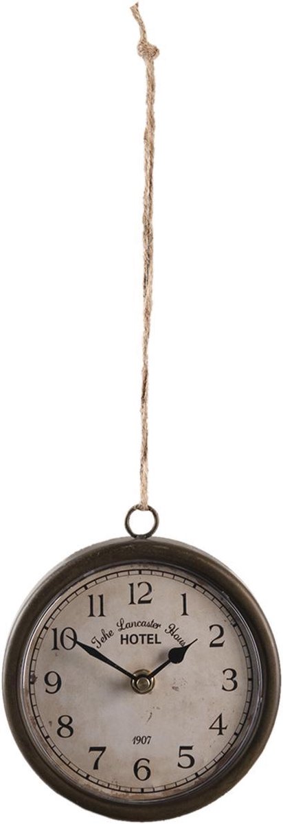 Clayre & Eef Tafelklok Met Kalender 23x12x39cm - Zwart