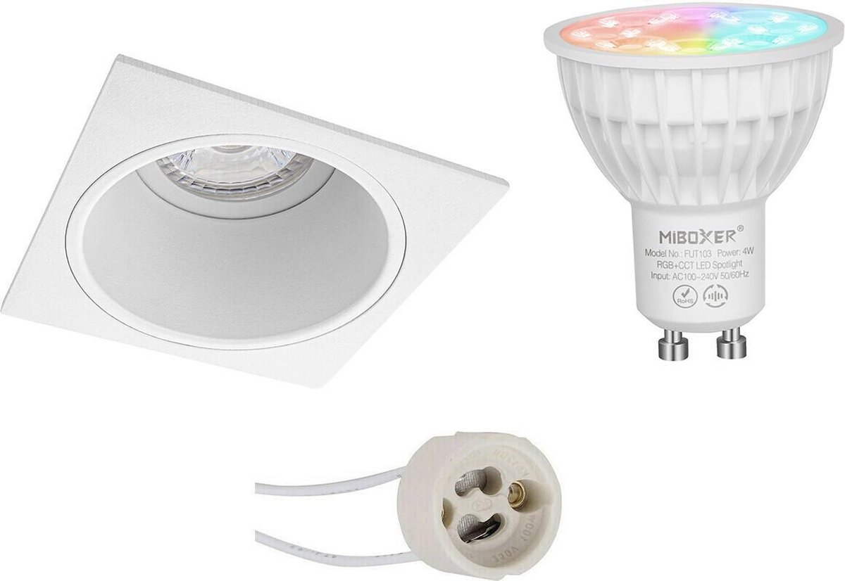 Mi-light - Led Spot Set Gu10 - Smart Led - Wifi Led - Slimme Led - 4w - Rgb+cct - Aanpasbare Kleur - Dimbaar - Pragmi - Wit