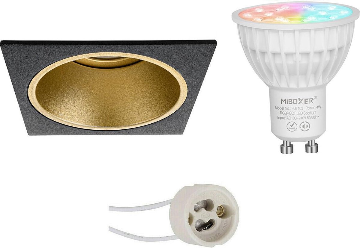 Mi-light - Led Spot Set Gu10 - Smart Led - Wifi Led - Slimme Led - 4w - Rgb+cct - Aanpasbare Kleur - Dimbaar - Pragmi - Zwart