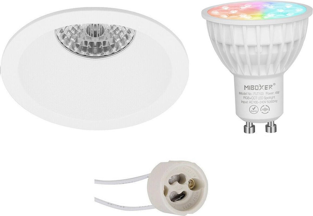 Mi-light - Led Spot Set Gu10 - Smart Led - Wifi Led - Slimme Led - 4w - Rgb+cct - Aanpasbare Kleur - Dimbaar - Pragmi - Wit