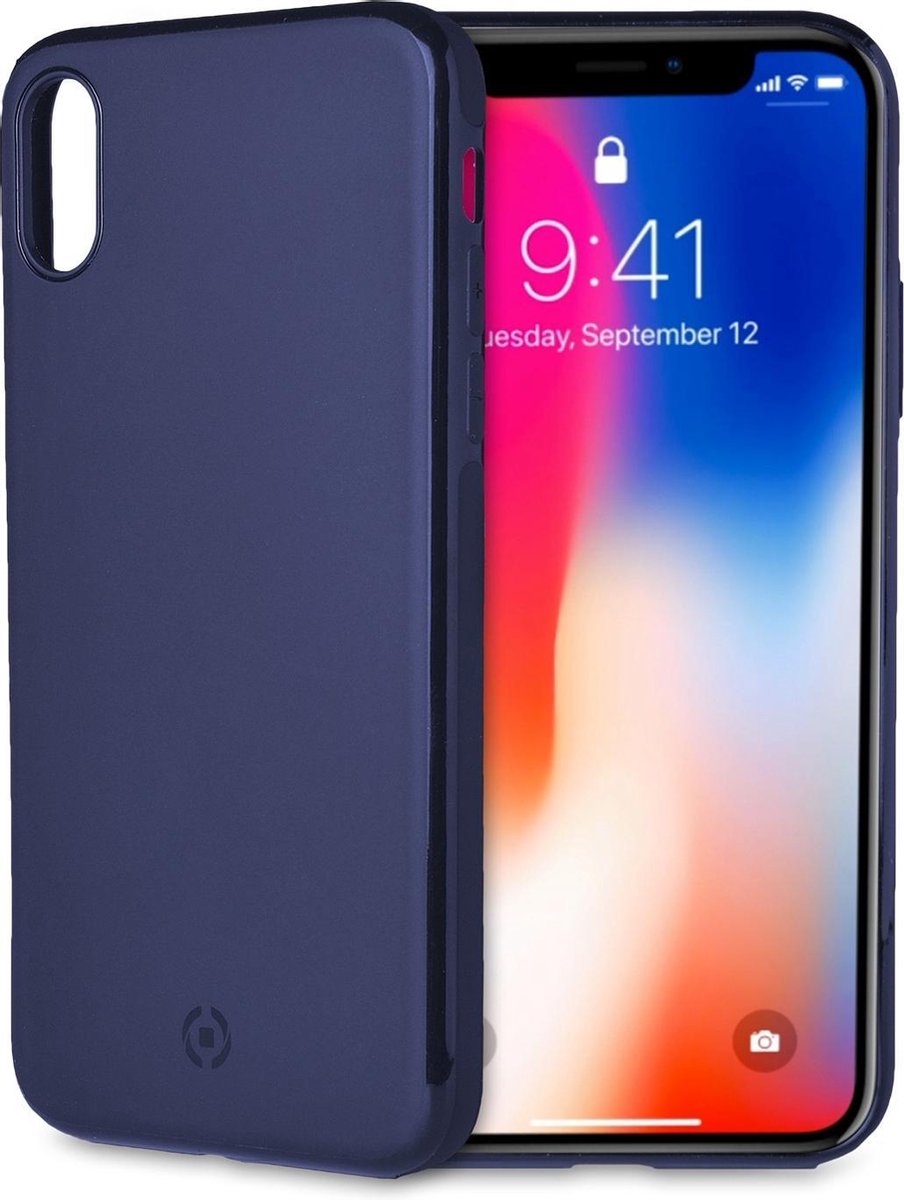 Celly Backcover Ghost Skin Iphone X/xs Polyurethaan - Blauw