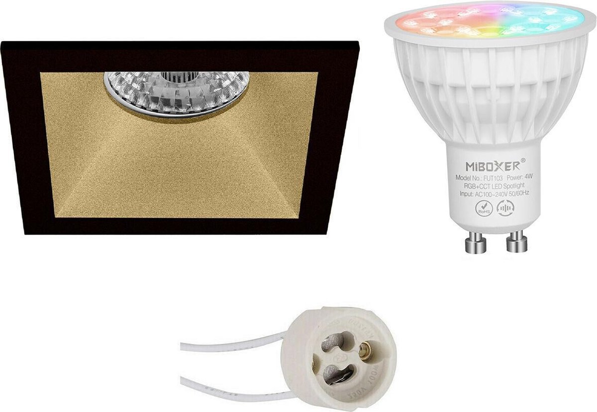 Mi-light - Led Spot Set Gu10 - Smart Led - Wifi Led - Slimme Led - 4w - Rgb+cct - Aanpasbare Kleur - Dimbaar - Pragmi - Zwart