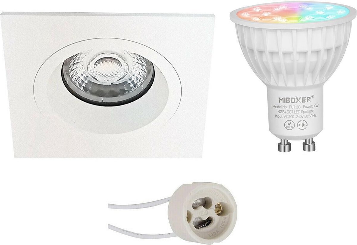 Mi-light - Led Spot Set Gu10 - Smart Led - Wifi Led - Slimme Led - 4w - Rgb+cct - Aanpasbare Kleur - Dimbaar - Pragmi - Wit